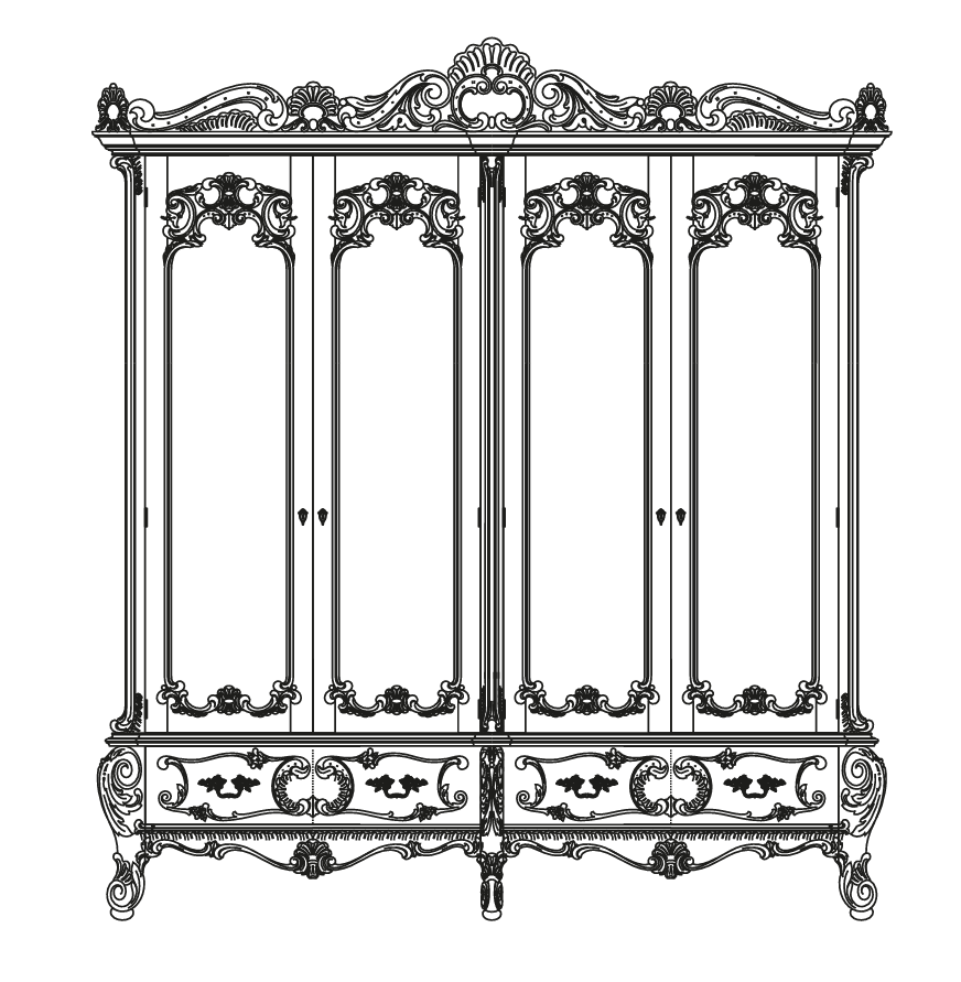 Skriňa 4 dv. CLEOPATRA LUX